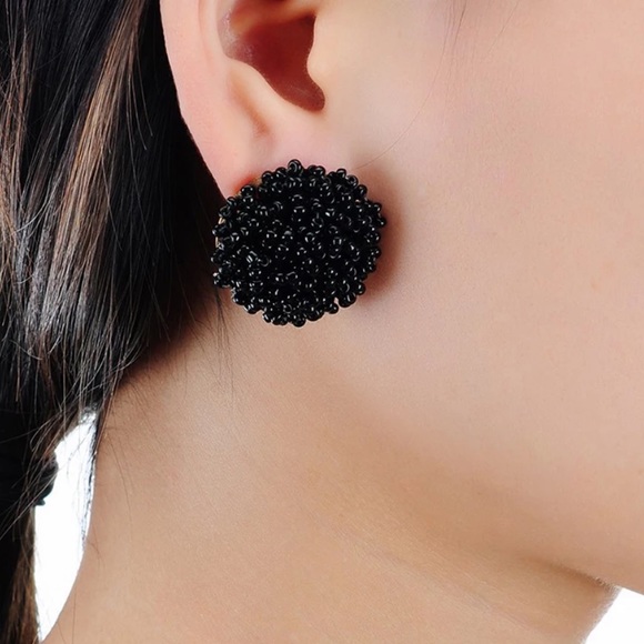 Dark Gold Bronze Seed Bead Earrings - Picture 3 of 4